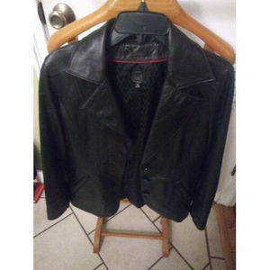 WOMENS WILSONS LEATHER Black 100% Leather Jacket Size M